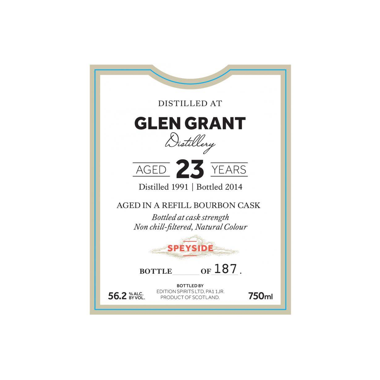 Glen Grant The First Editions 1991 23 Years Single Malt Whisky