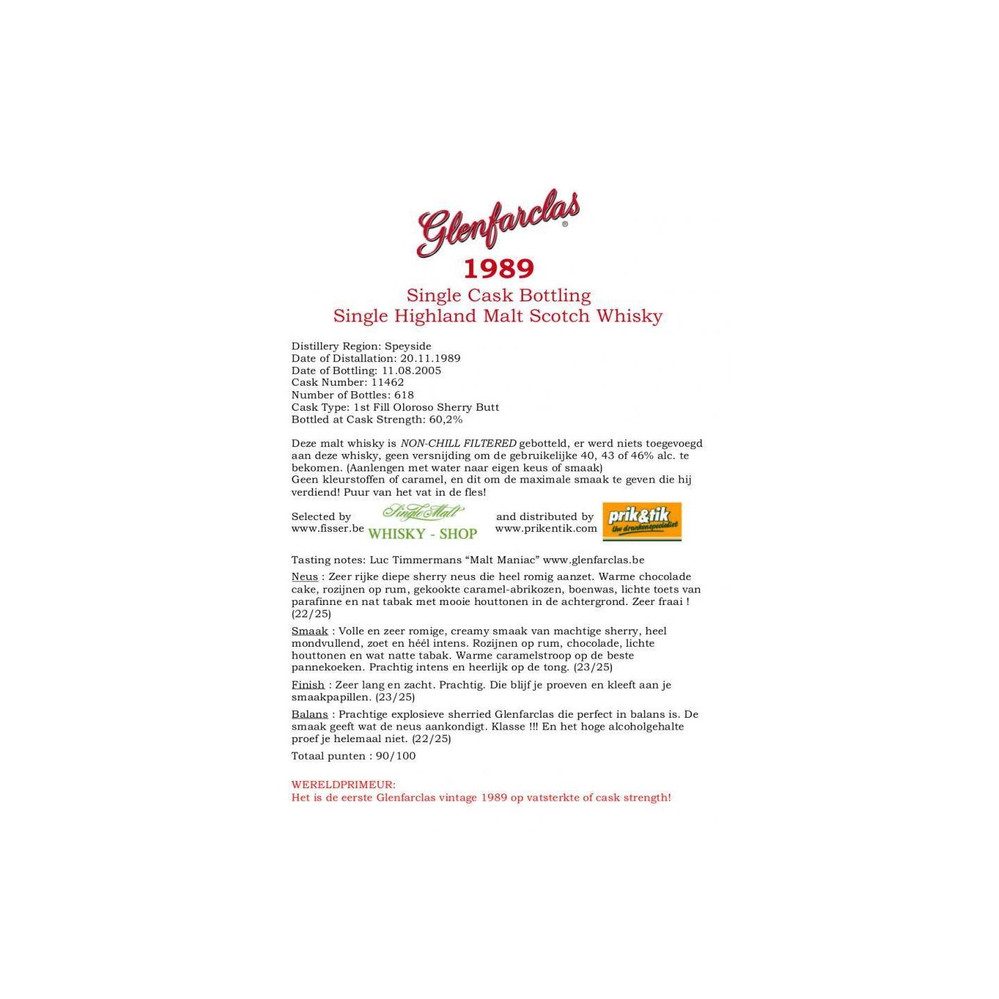 Glenfarclas 1989 15 Years Single Malt Whisky 3