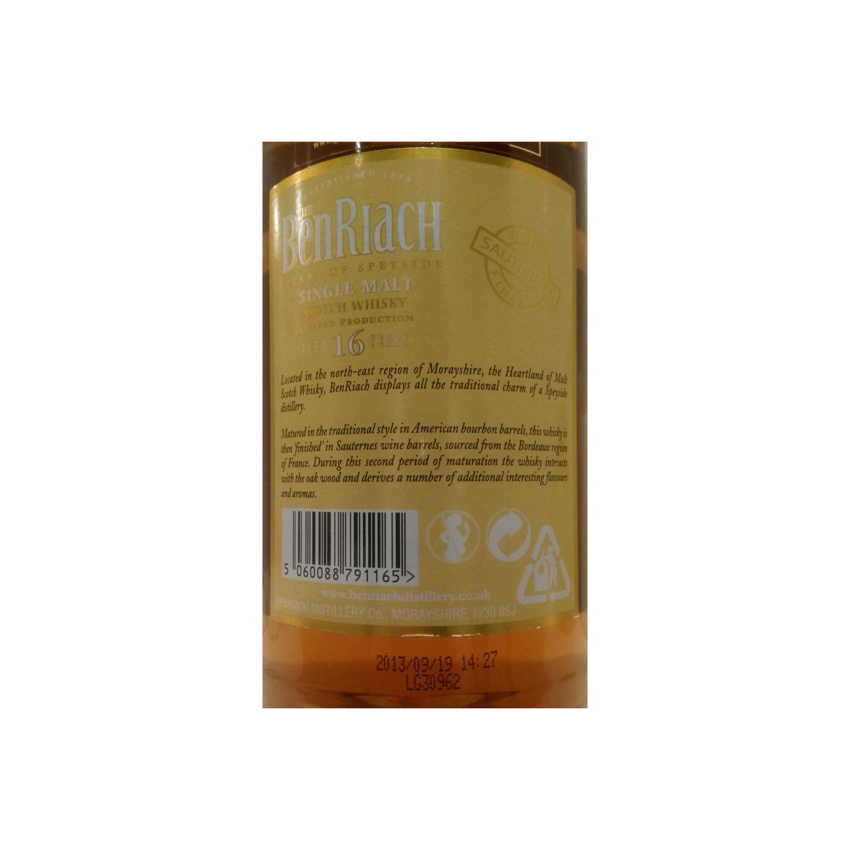BenRiach 16 Years Single Malt Whisky
