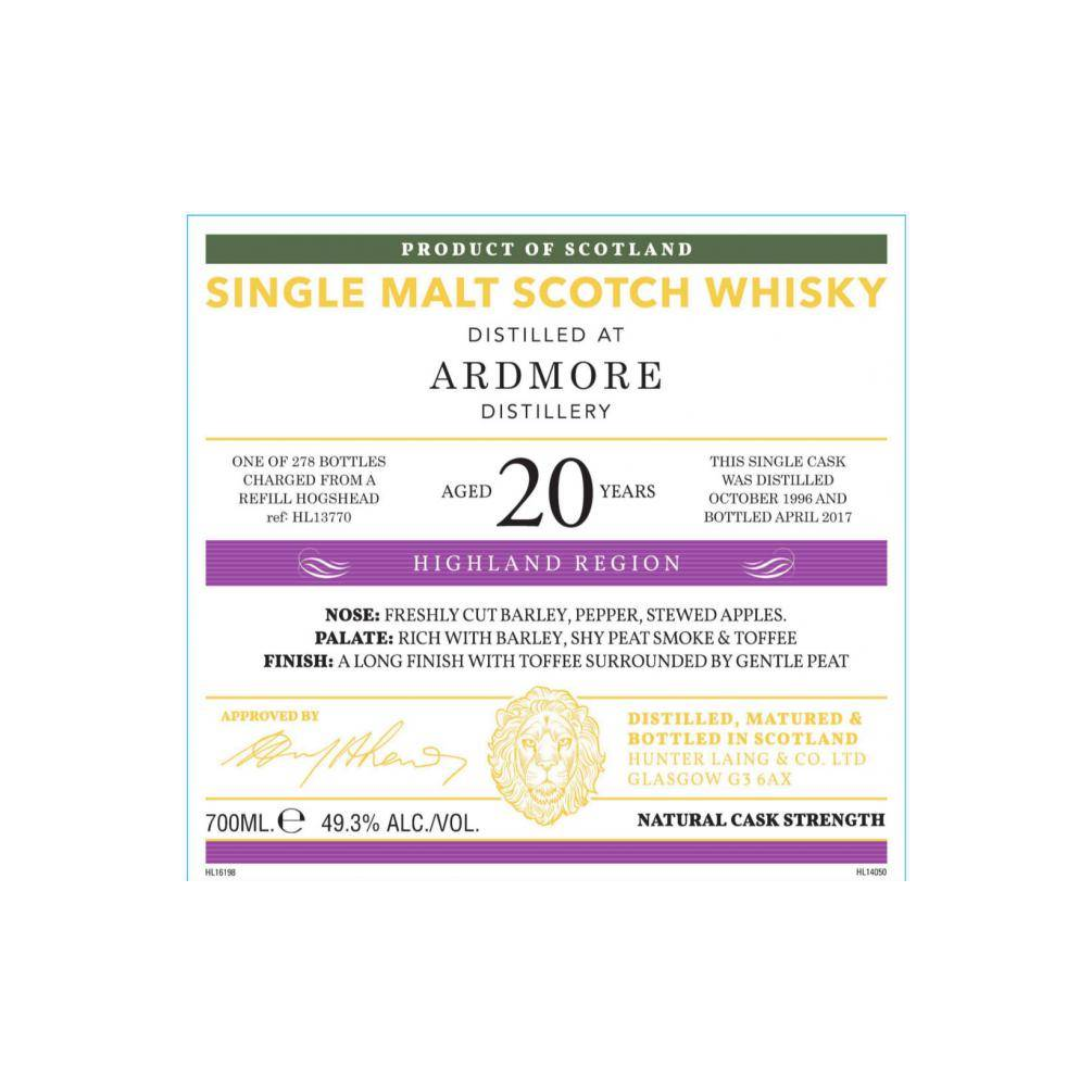 Ardmore Old Malt Cask 1996 20 Years Single Malt Whisky 2