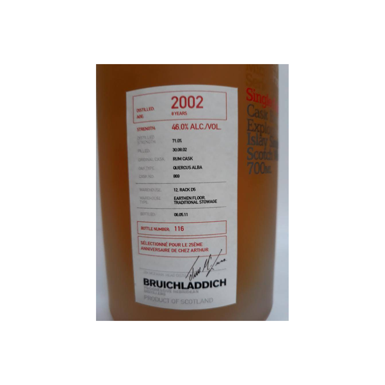 Bruichladdich 2002 8 Years Single Malt Whisky