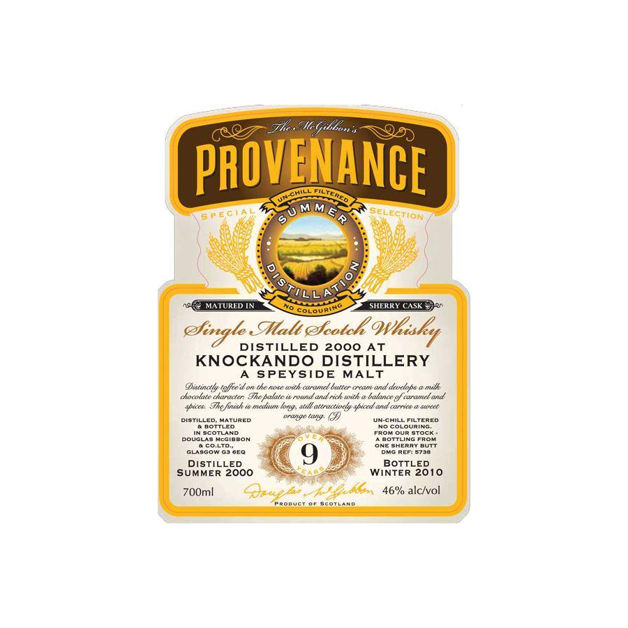 Knockando McGibbon's Provenance 2000 9 Years Single Malt Whisky 2