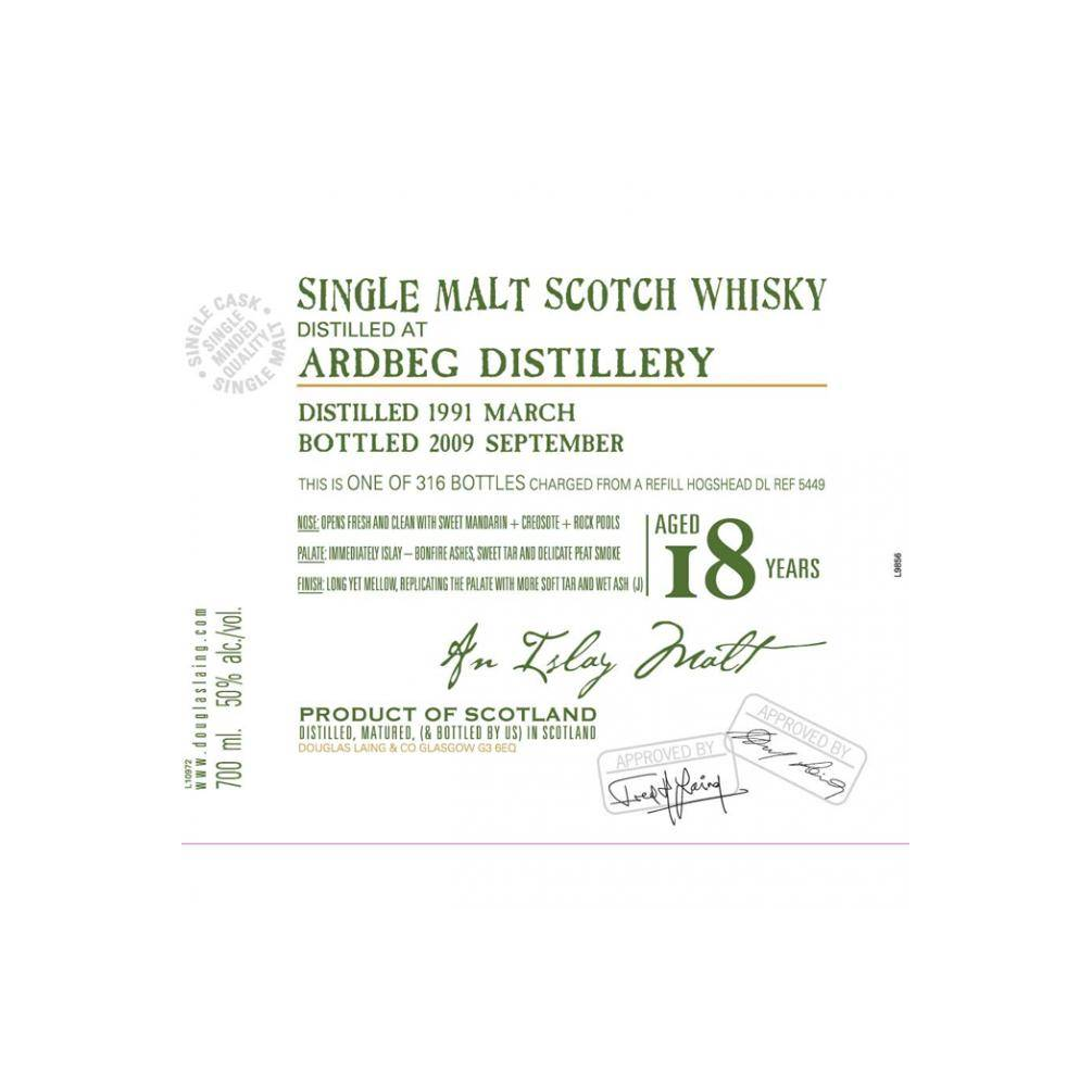 Ardbeg Old Malt Cask 1991 18 Years Single Malt Whisky