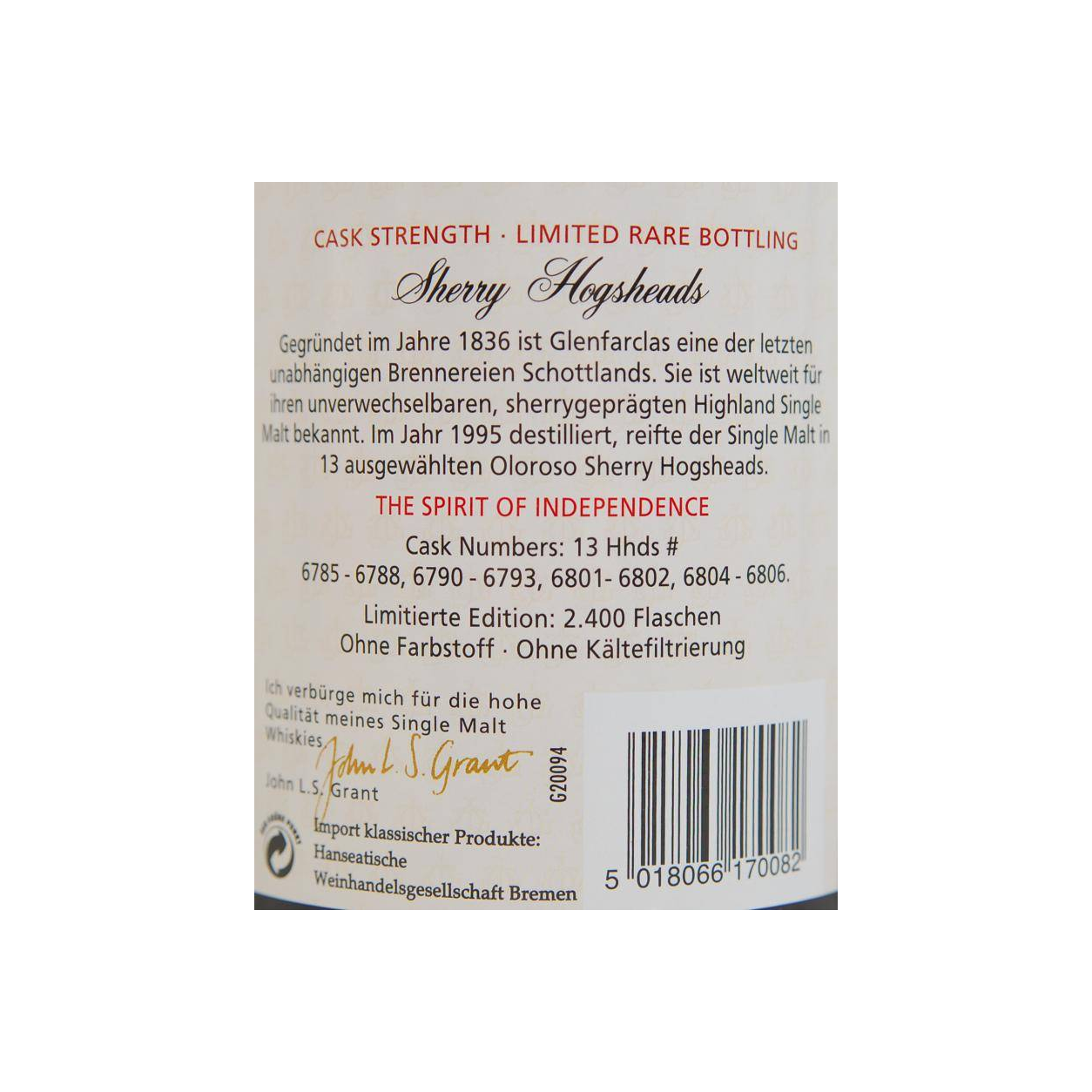 Glenfarclas Cask Strength Collection 1995 21 Years Single Malt Whisky 3