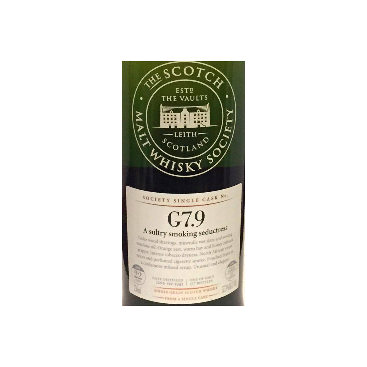 The Scotch Malt Whisky Society 1992 22 Years Single Grain Whisky 2