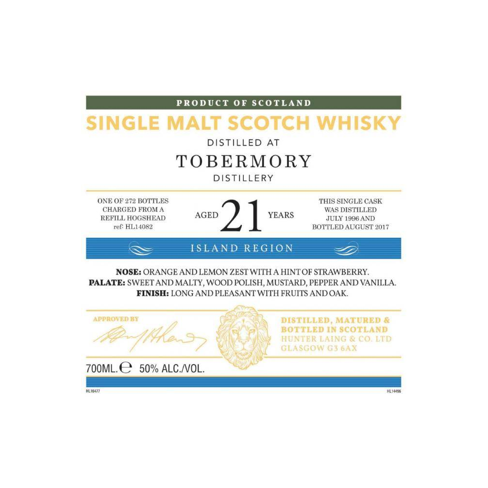 Tobermory Old Malt Cask 1996 21 Years Single Malt Whisky