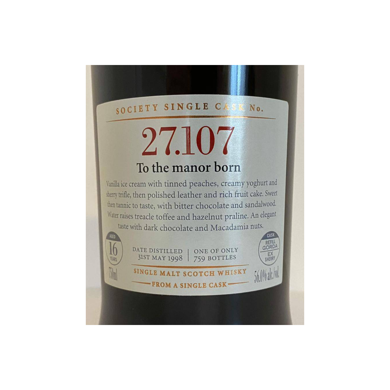 The Scotch Malt Whisky Society 1998 16 Years Single Malt Whisky 2