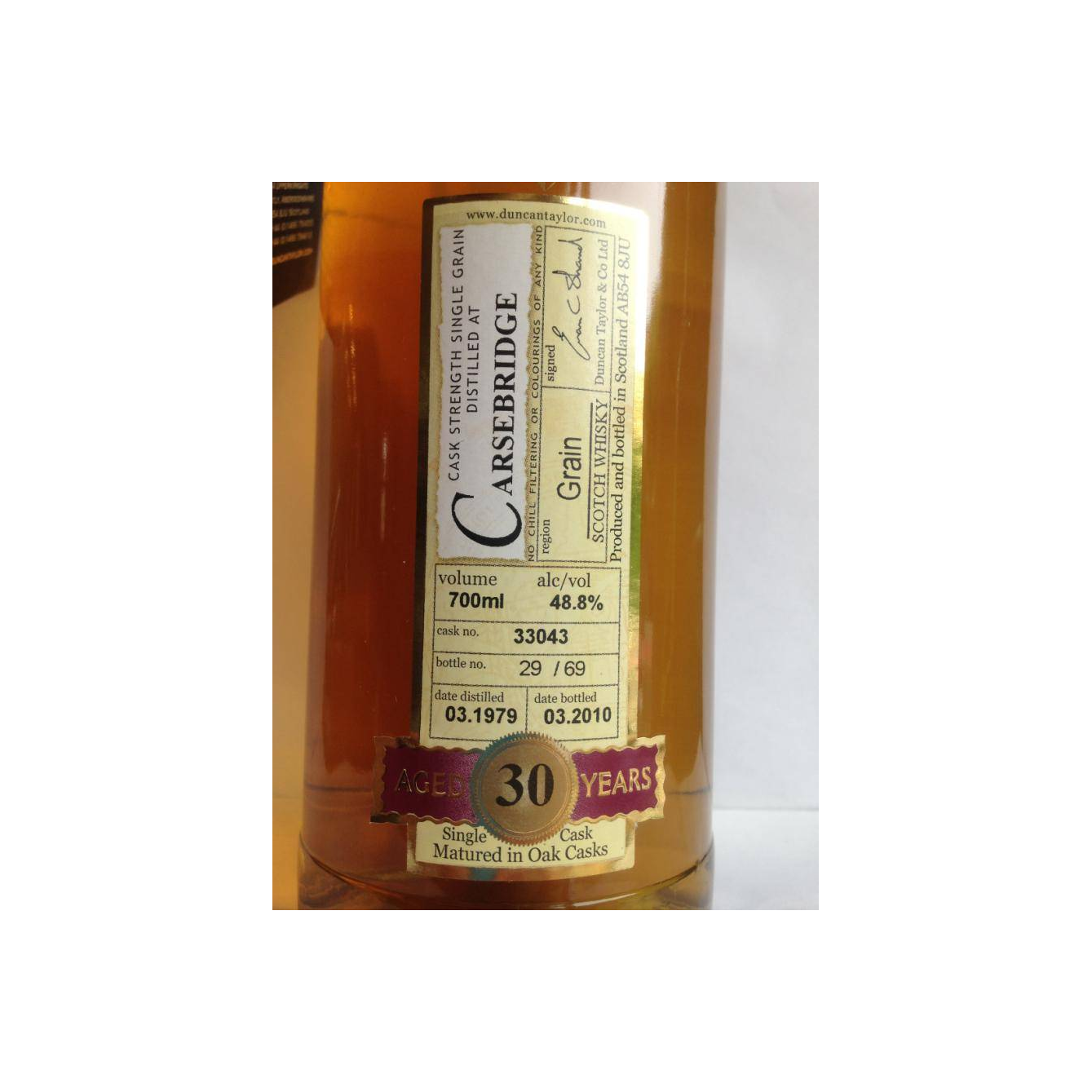 Carsebridge Rare Auld 1979 30 Years Single Grain Whisky 2