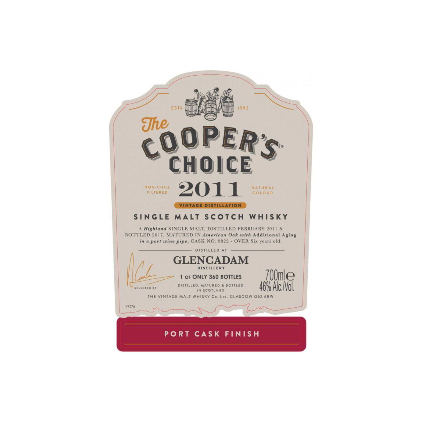 Glencadam The Cooper's Choice 2011 6 Years Single Malt Whisky 2