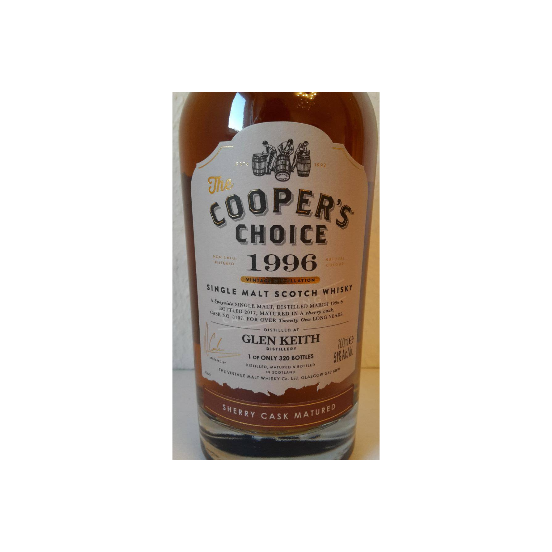 Glen Keith The Cooper's Choice 1996 21 Years Single Malt Whisky 3