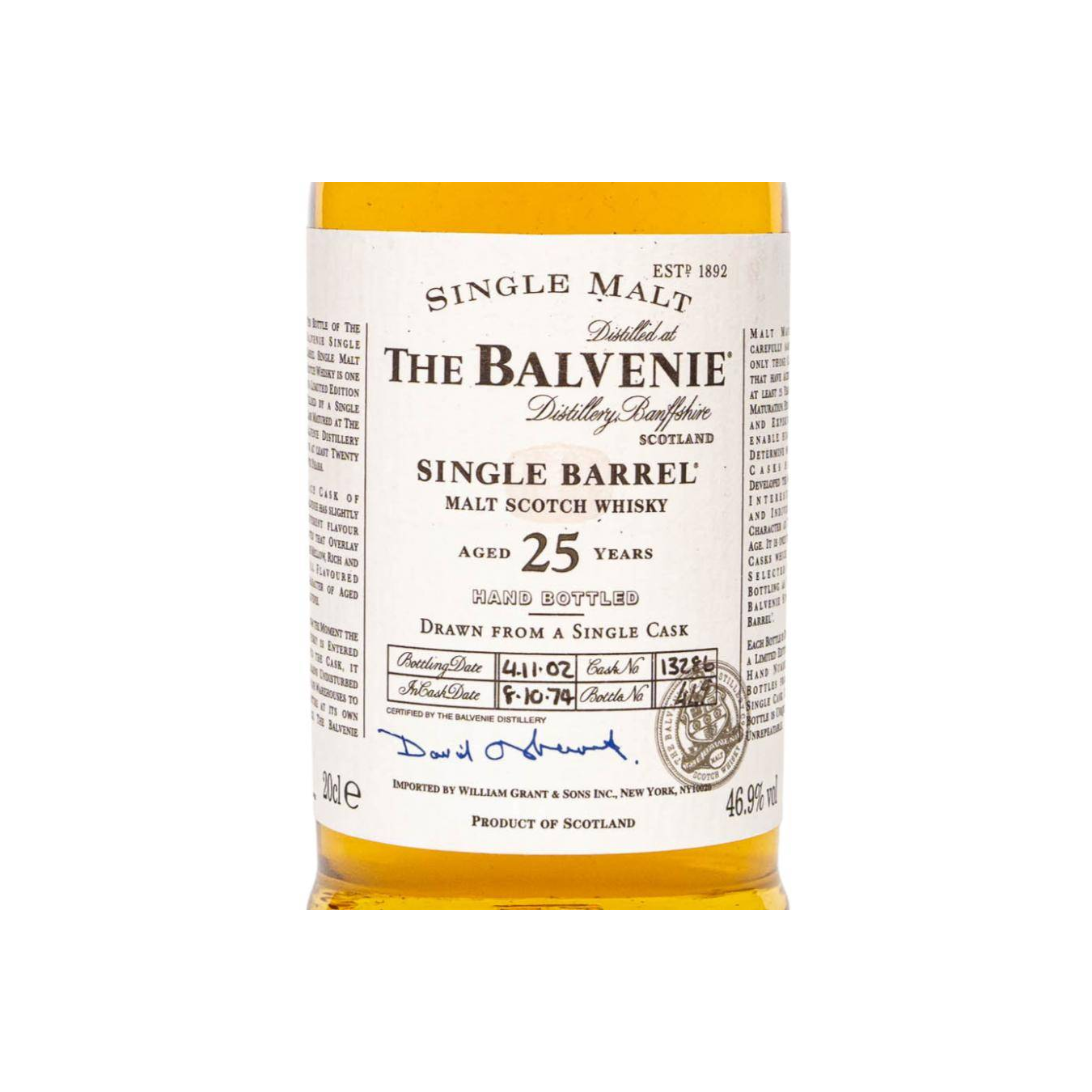 The Balvenie Single Cask 1974 25 Years Single Malt Whisky 2