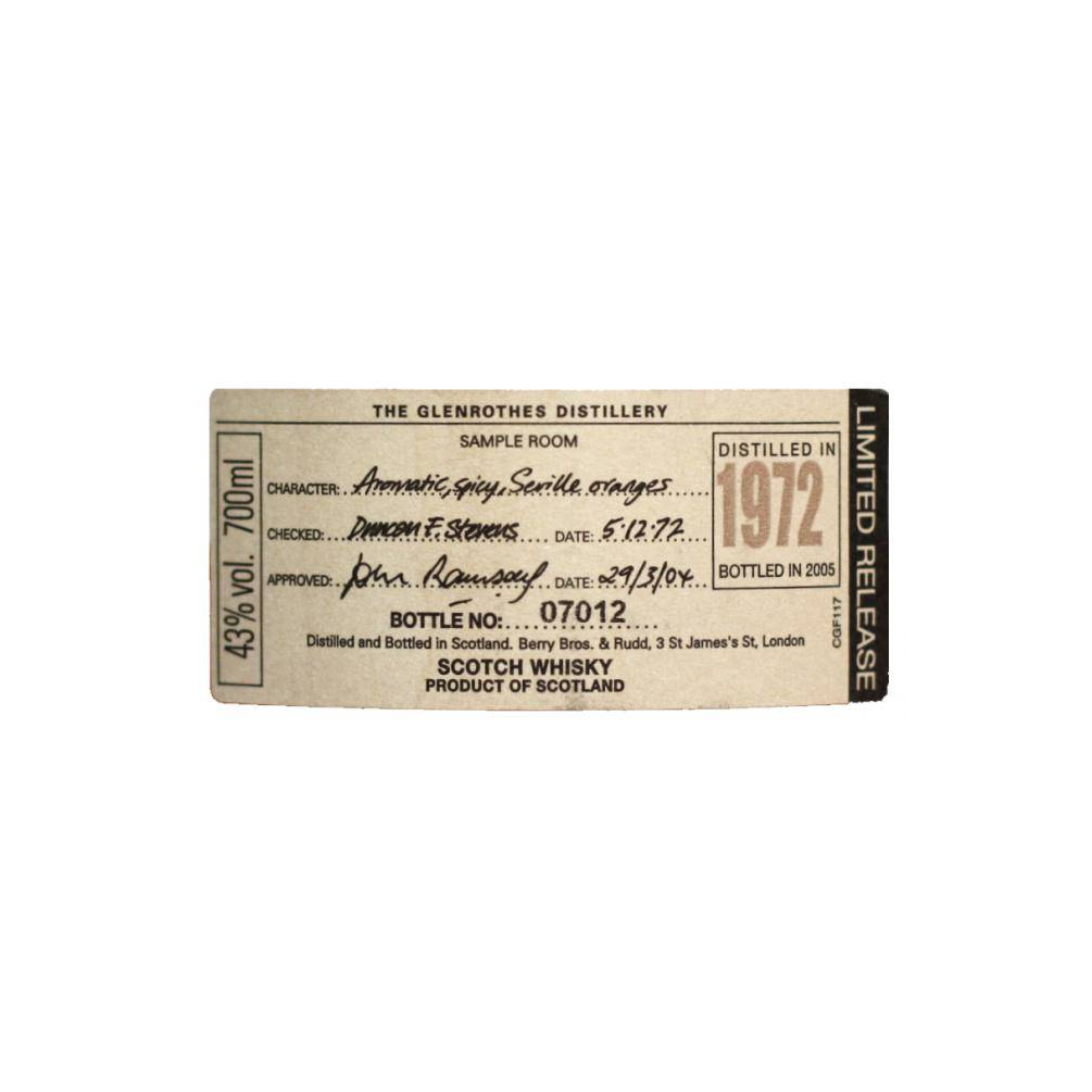 The Glenrothes 1972 32 Years Single Malt Whisky