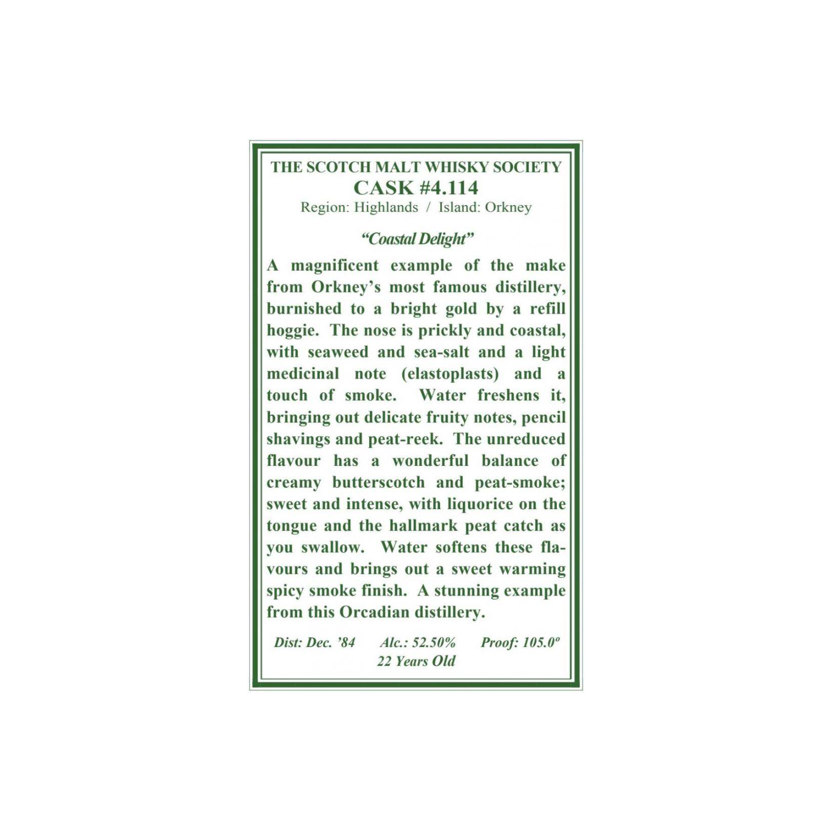 The Scotch Malt Whisky Society 1984 22 Years Single Malt Whisky 2