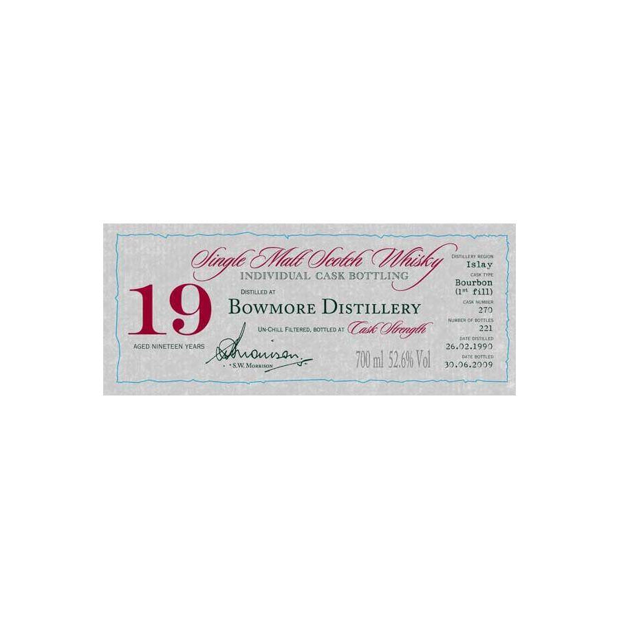 Bowmore Individual Cask Bottling 1990 19 Years Single Malt Whisky 2