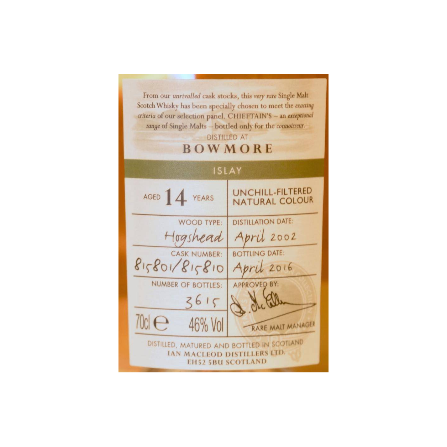 Bowmore 2002 14 Years Single Malt Whisky 3