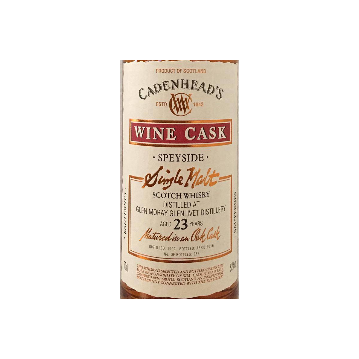 Glen Moray 1992 23 Years Single Malt Whisky 2