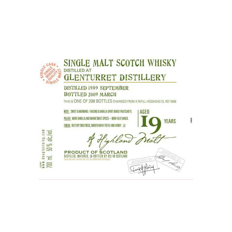 The Glenturret Old Malt Cask 1989 19 Years Single Malt Whisky