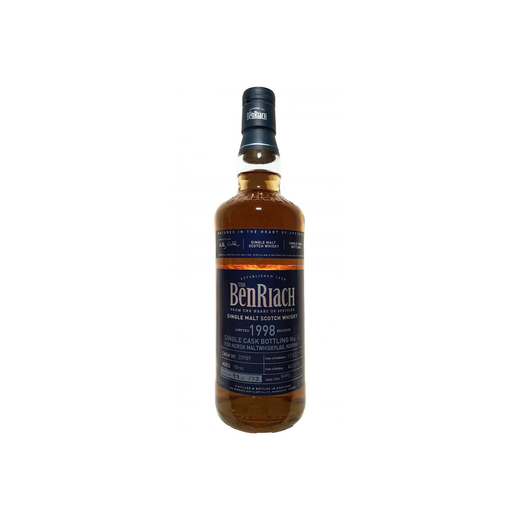 BenRiach Individual Cask Bottling 1998 18 Years Single Malt Whisky