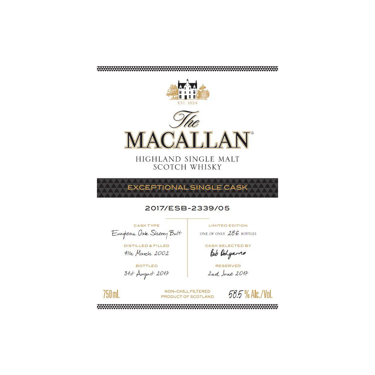 The Macallan 2002 15 Years Single Malt Whisky