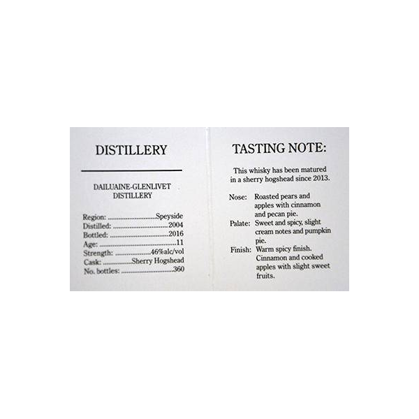 Dailuaine Small Batch 2004 11 Years Single Malt Whisky 3