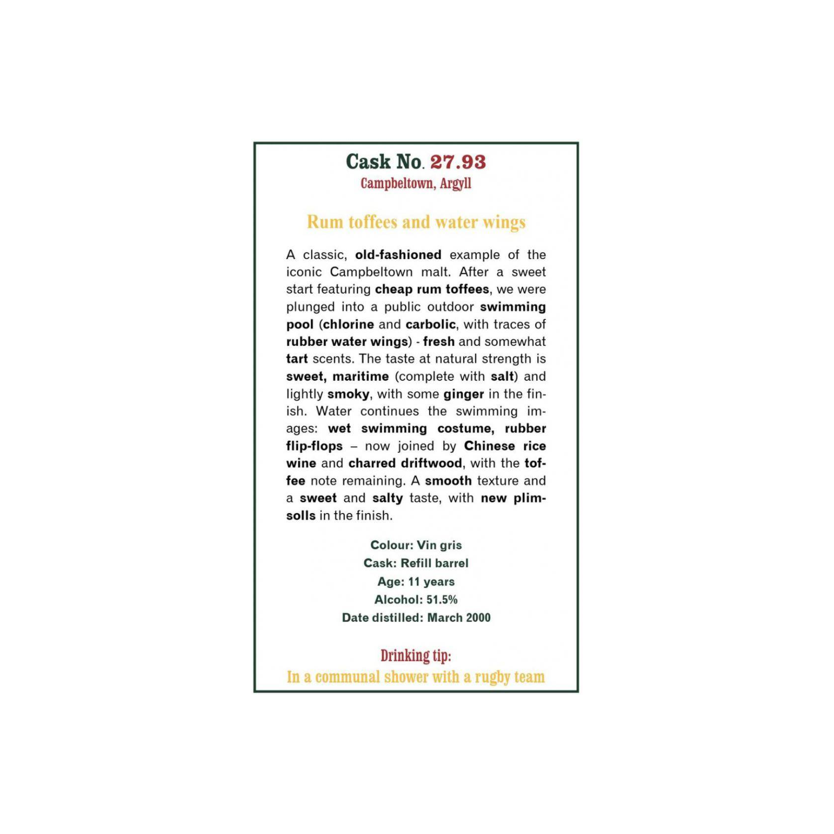 The Scotch Malt Whisky Society 2000 11 Years Single Malt Whisky