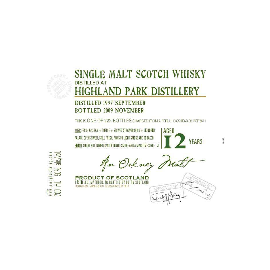Highland Park Old Malt Cask 1997 12 Years Single Malt Whisky