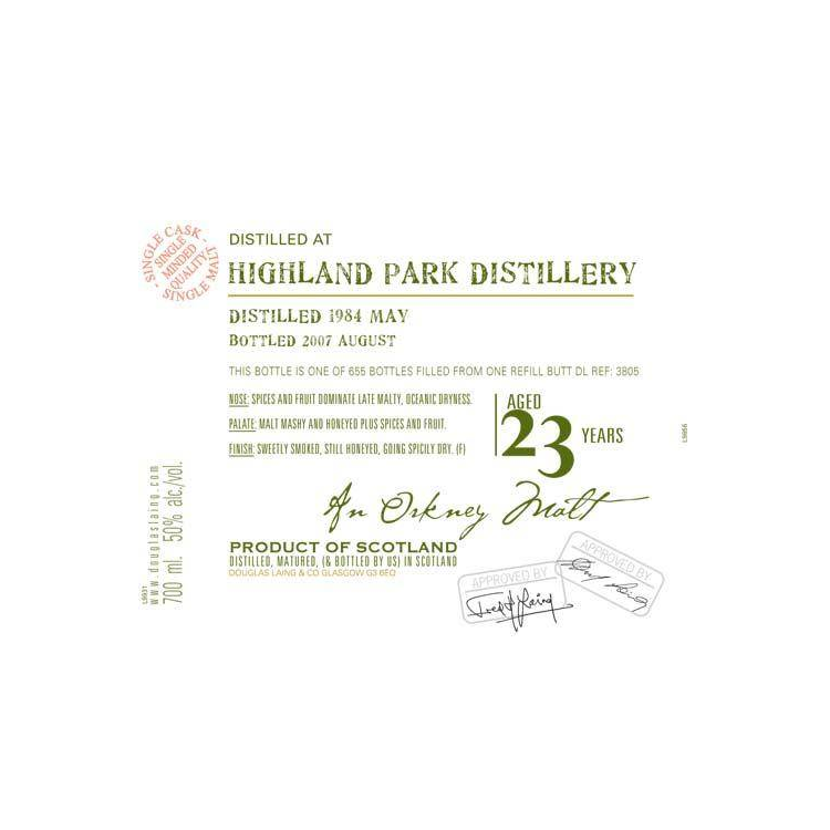 Highland Park Old Malt Cask 1984 23 Years Single Malt Whisky 2