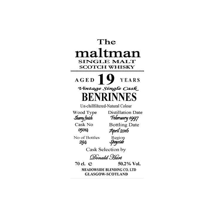 Benrinnes 1997 19 Years Single Malt Whisky 2