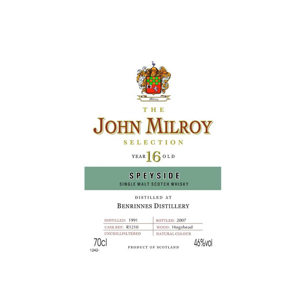 Benrinnes 1991 16 Years Single Malt Whisky