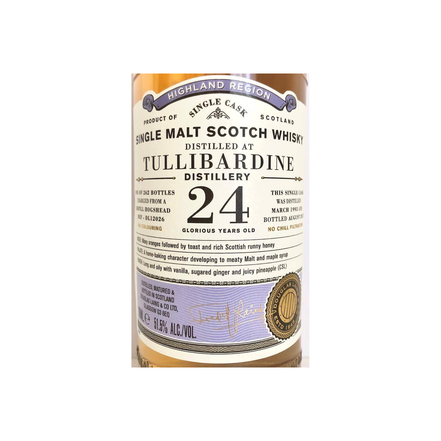 Tullibardine Old Particular 1993 24 Years Single Malt Whisky 3
