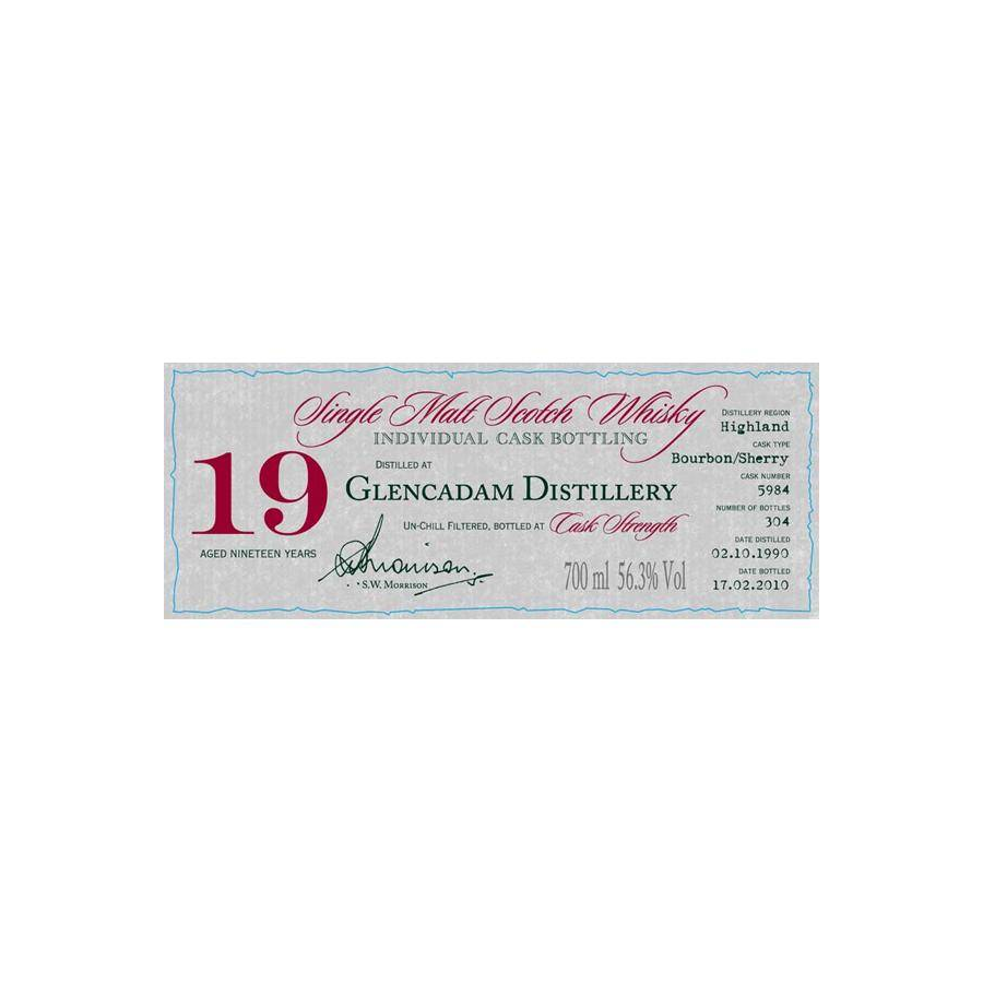 Glencadam Individual Cask Bottling 1990 19 Years Single Malt Whisky 2
