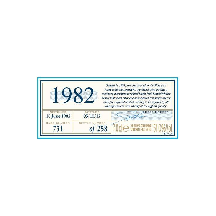 Glencadam Single Cask 1982 30 Years Single Malt Whisky 3