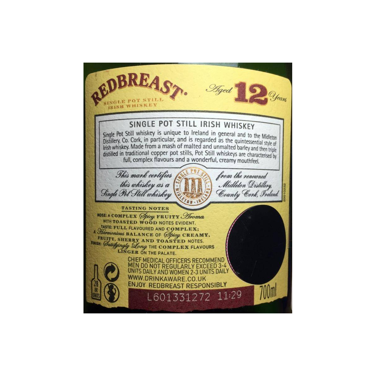 Redbreast 12 Years Single Pot Still Whisky 3