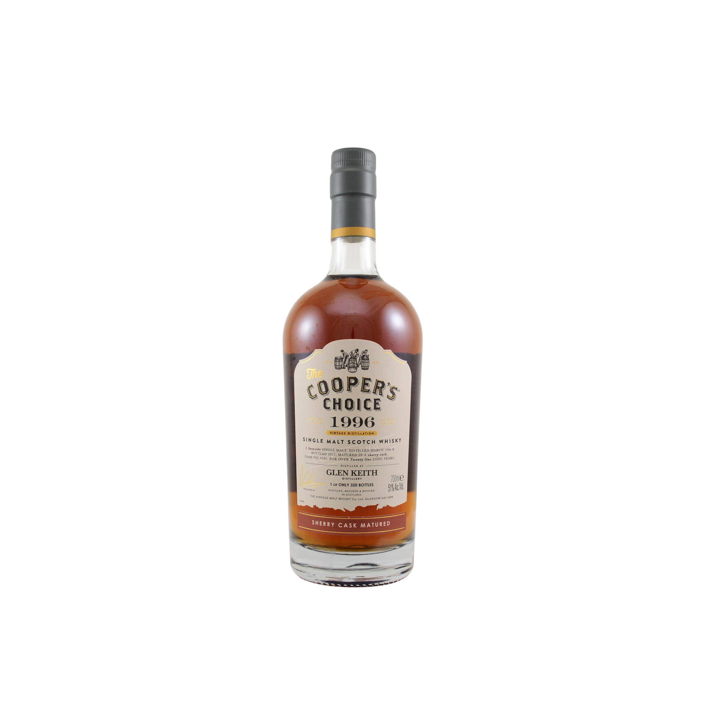 Glen Keith The Cooper's Choice 1996 21 Years Single Malt Whisky
