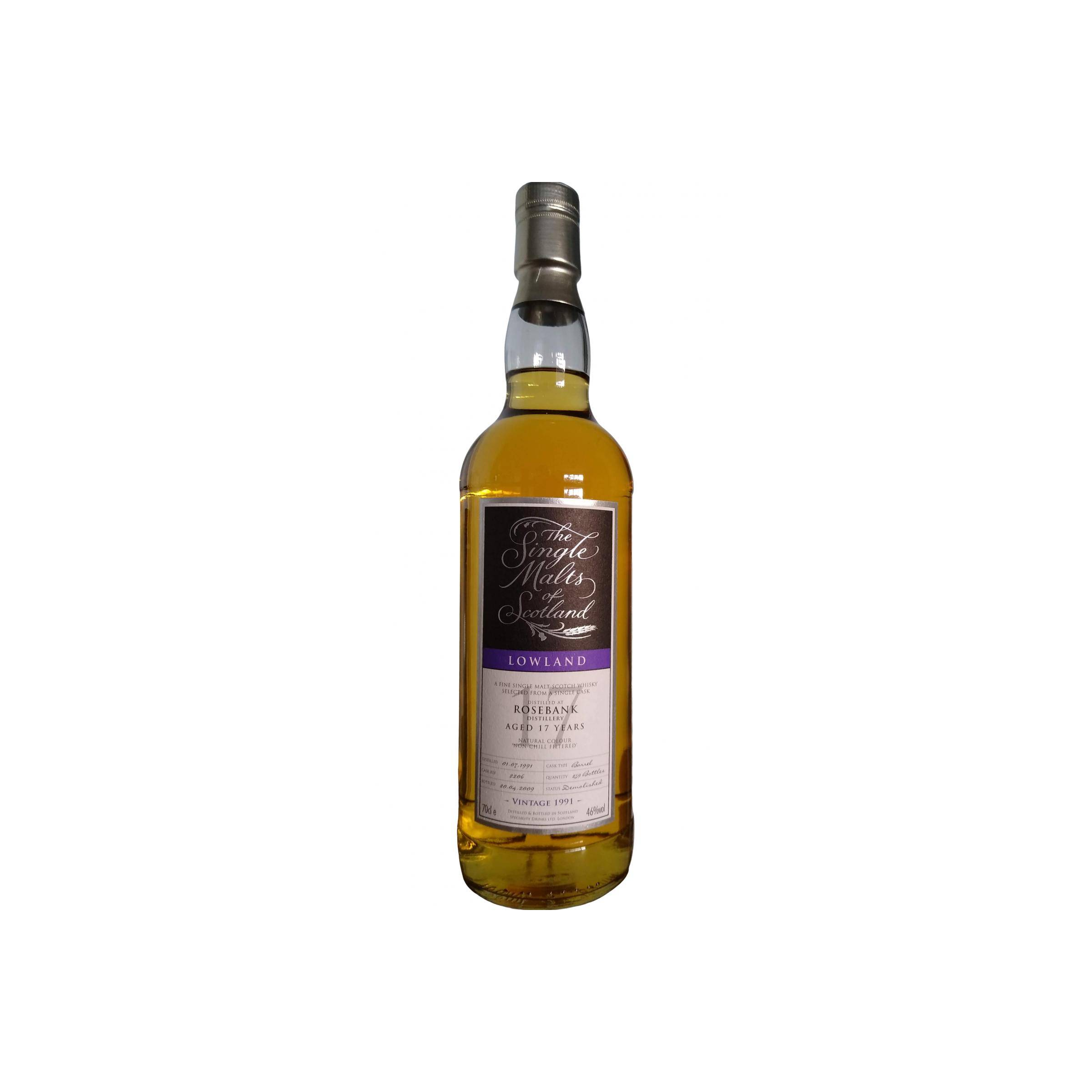 Rosebank The Single Malts of Scotland 1991 17 Years Single Malt Whisky