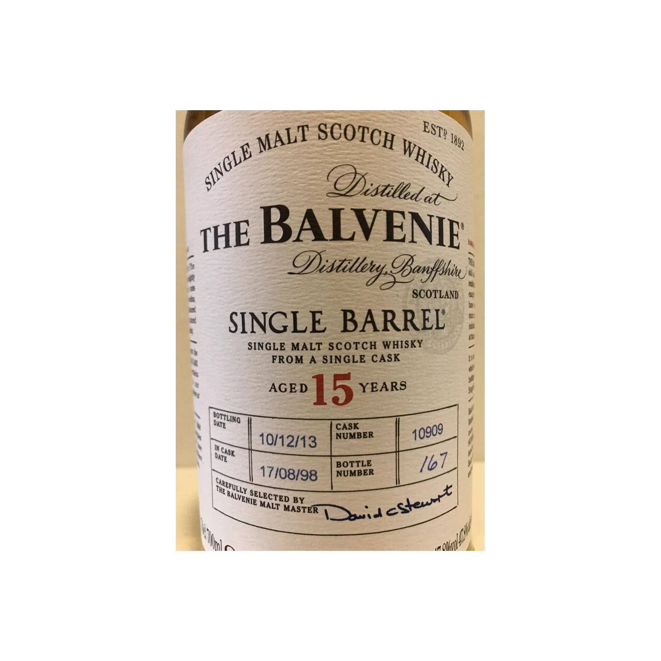 The Balvenie Single Cask 1998 15 Years Single Malt Whisky 3