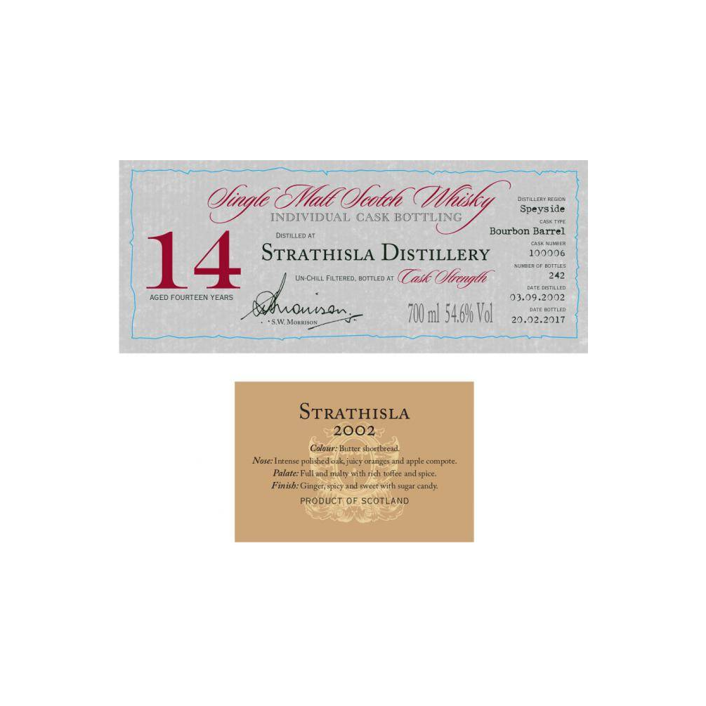 Strathisla Individual Cask Bottling 2002 14 Years Single Malt Whisky