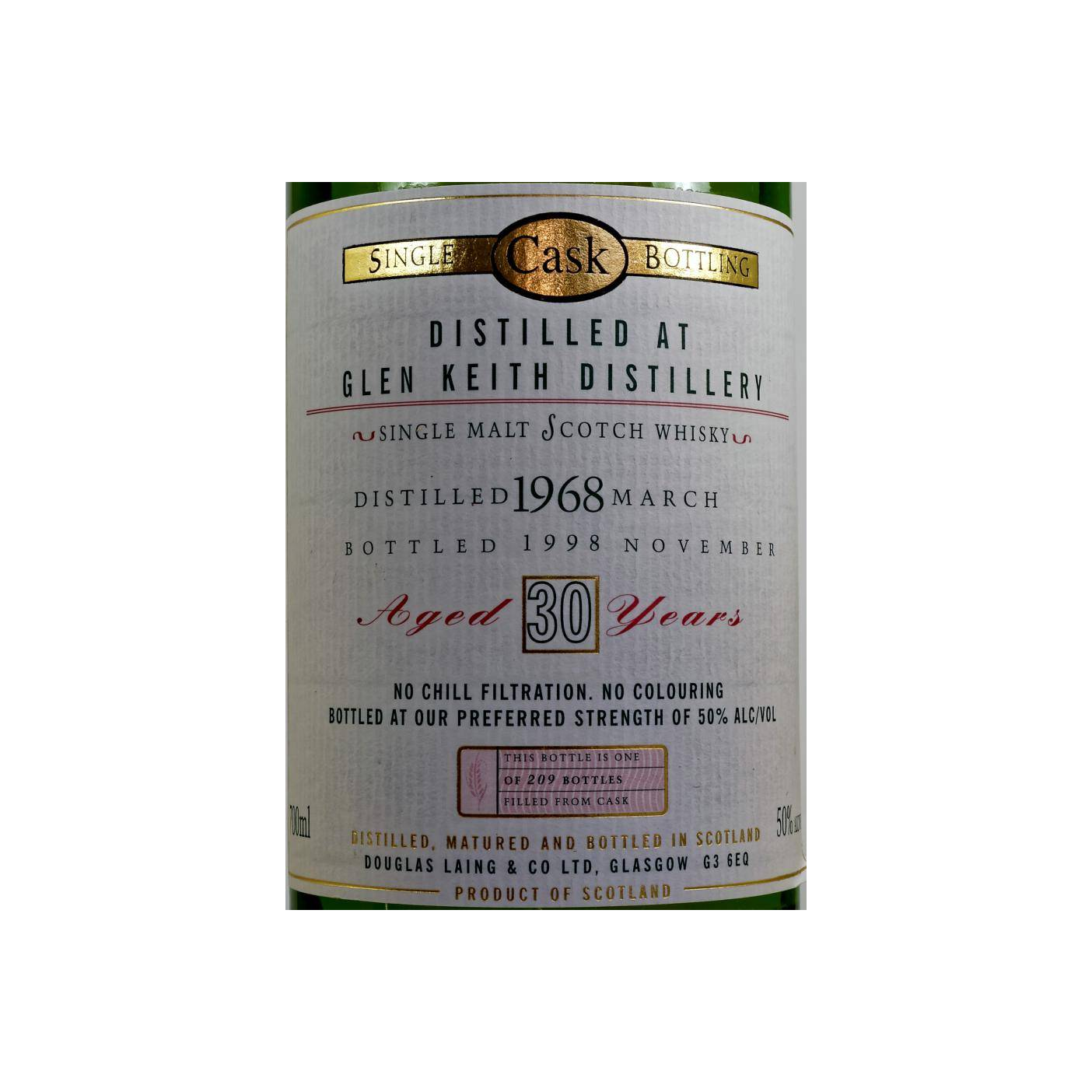 Glen Keith Old Malt Cask 1968 30 Years Single Malt Whisky 2