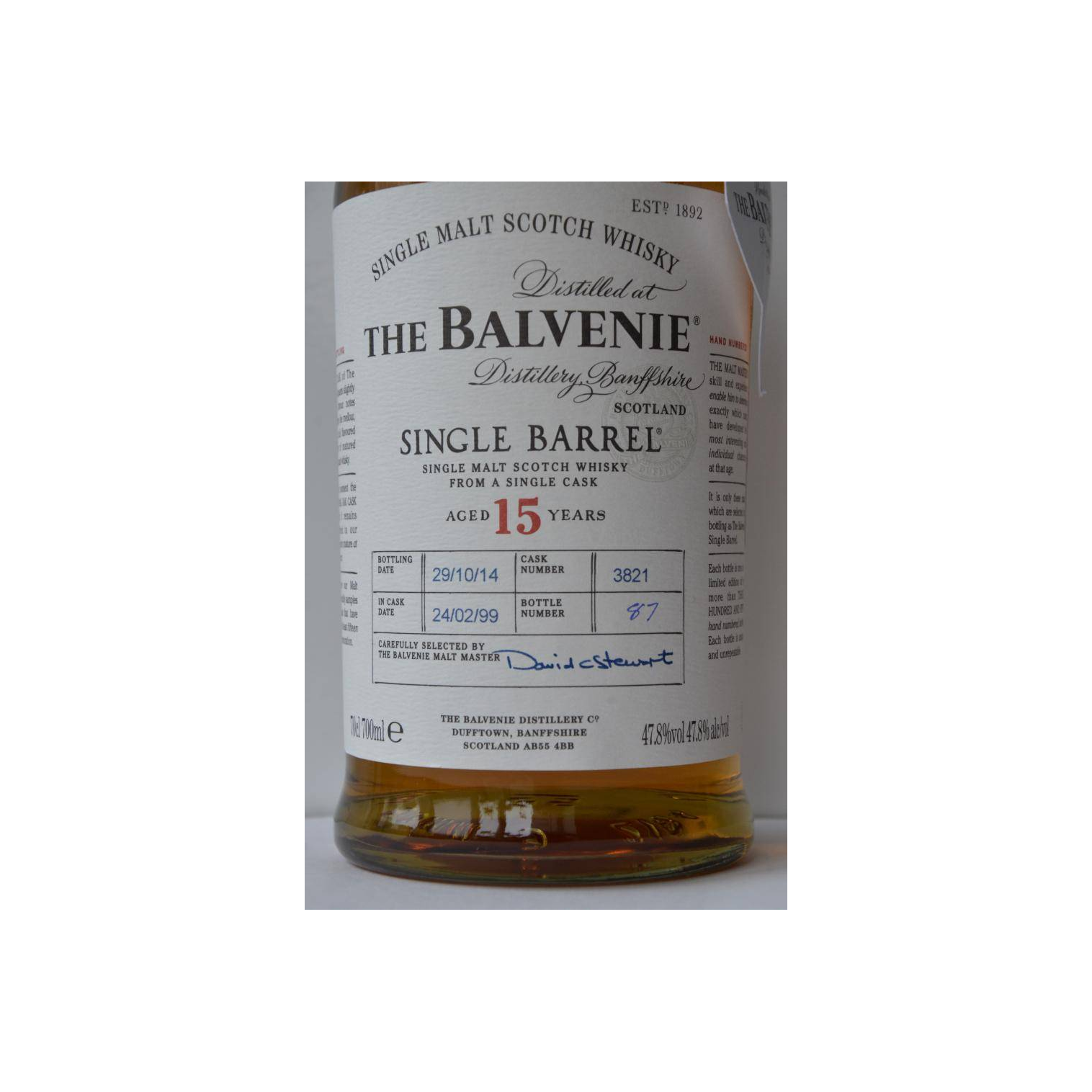 The Balvenie Single Cask 1999 15 Years Single Malt Whisky 2