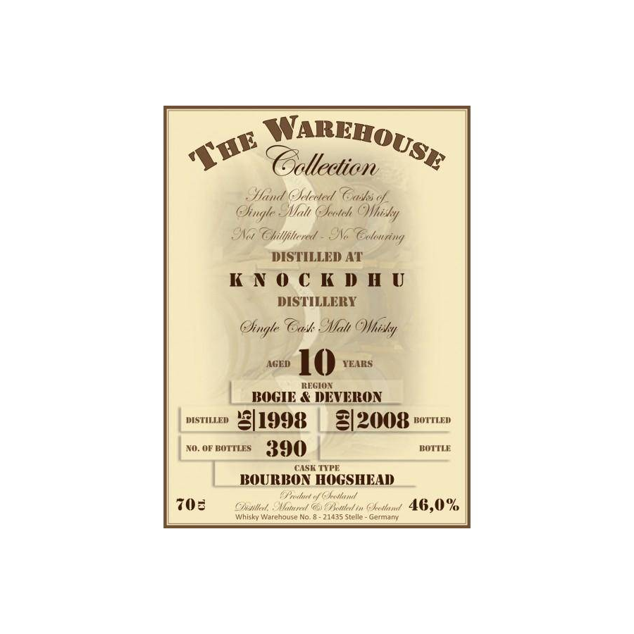 The Knockdhu 1998 10 Years Single Malt Whisky