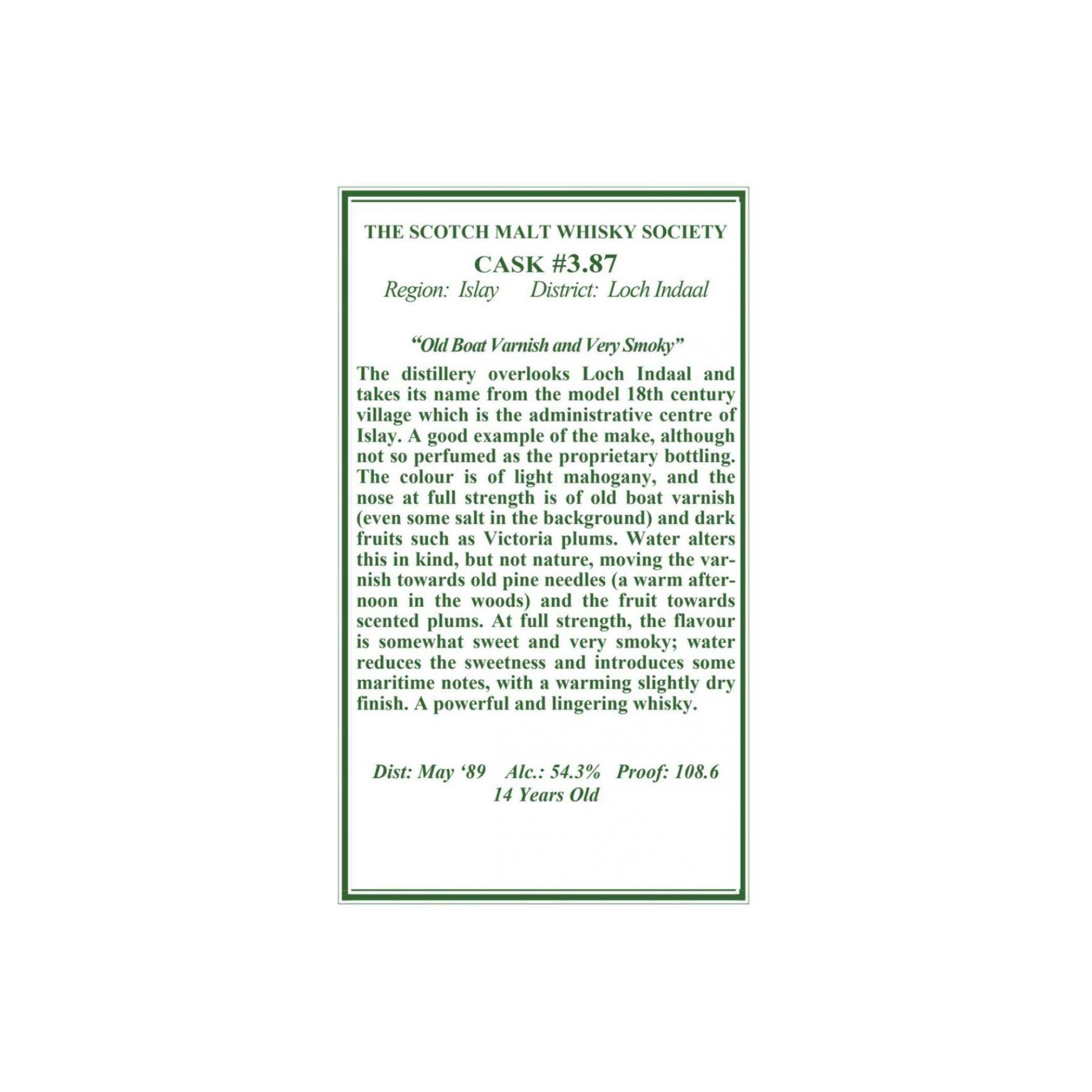 The Scotch Malt Whisky Society 1989 14 Years Single Malt Whisky