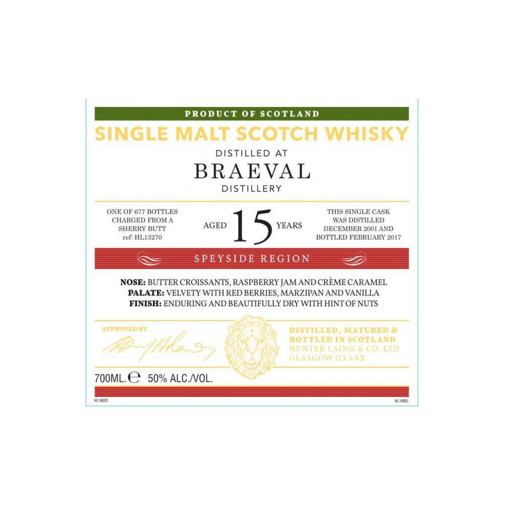 Braeval Old Malt Cask 2001 15 Years Single Malt Whisky 2