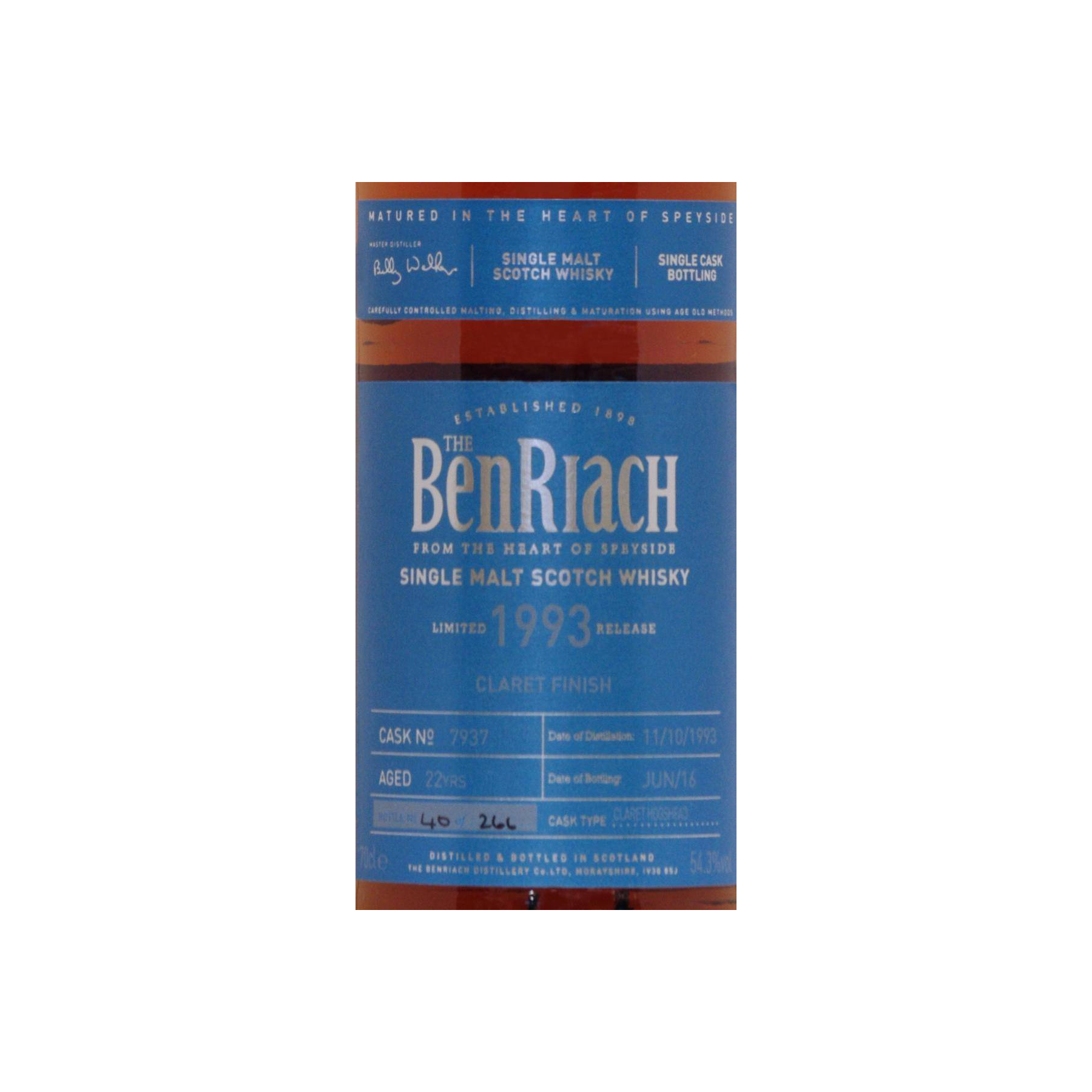 BenRiach 1993 22 Years Single Malt Whisky 2