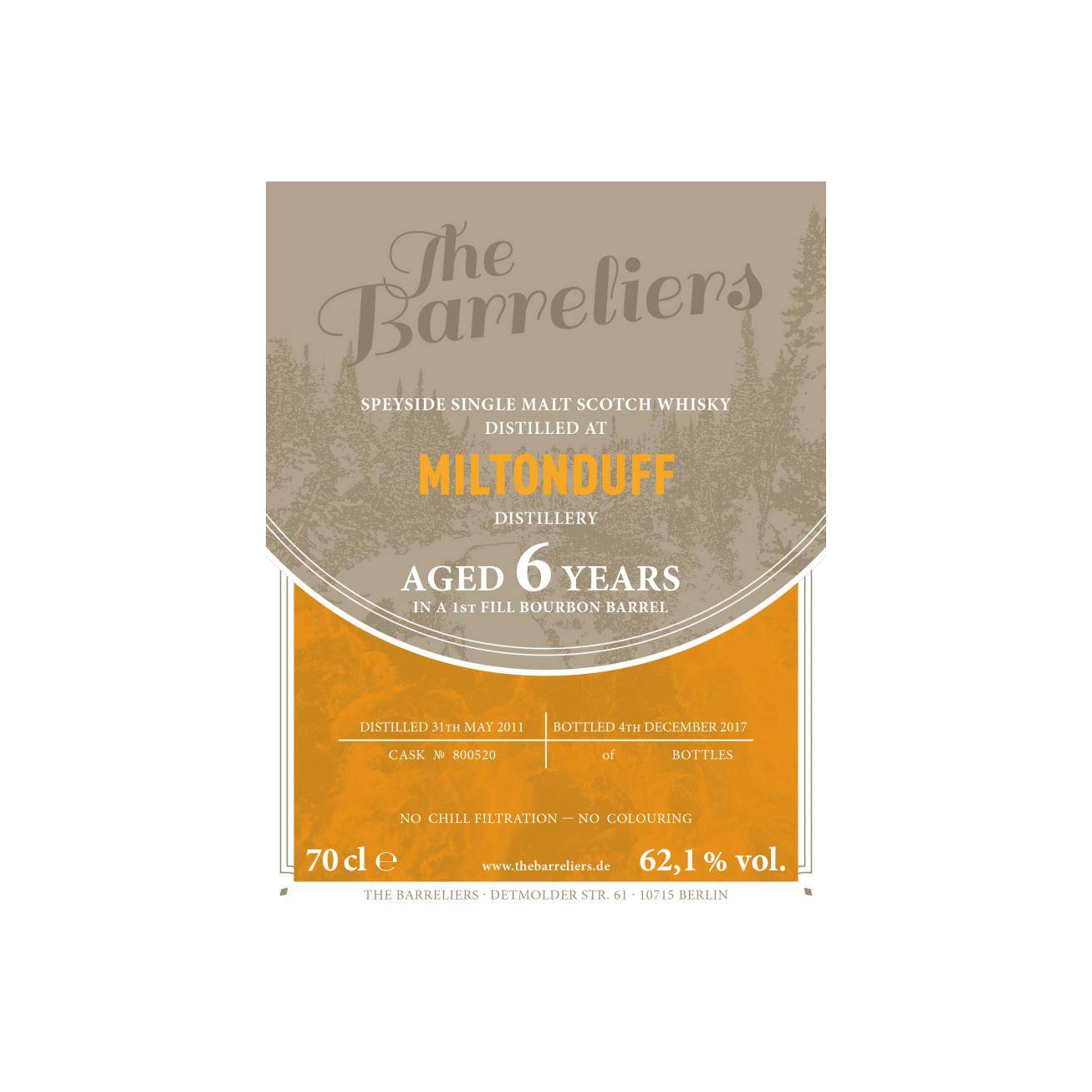 Miltonduff 2011 6 Years Single Malt Whisky 2