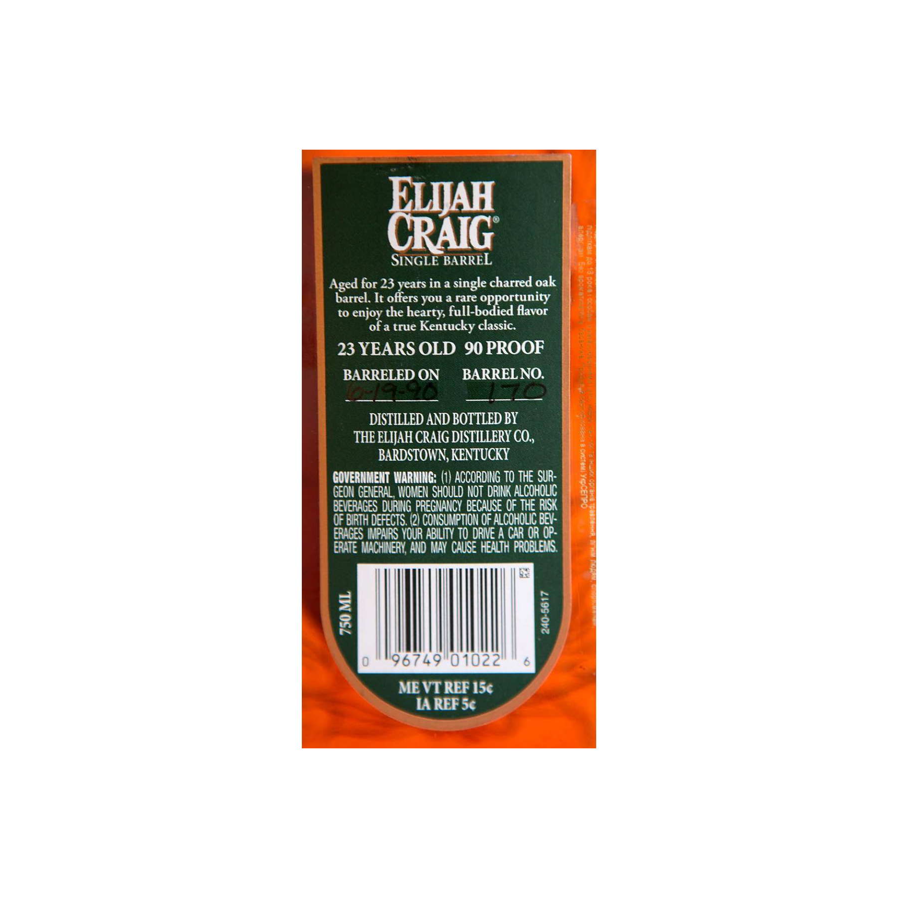 Elijah Craig Single Cask 1990 23 Years Bourbon Whisky