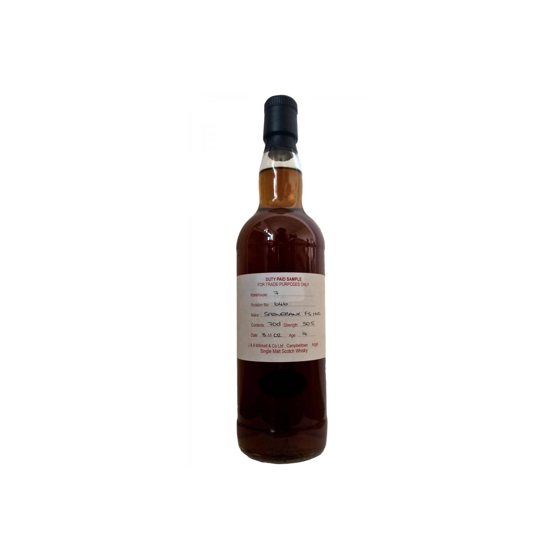 Springbank Duty Paid Sample - For Trade Purposes Only 2002 14 Years Single Malt Whisky