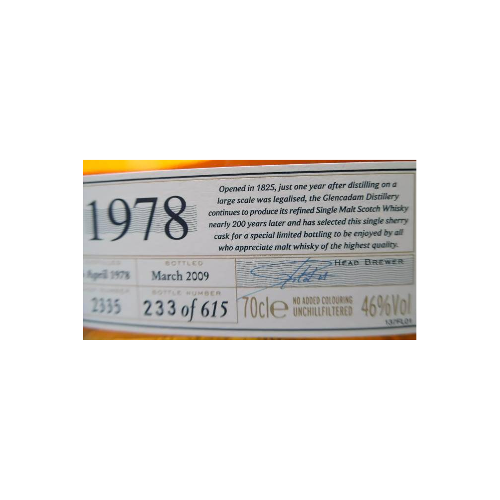 Glencadam Single Cask 1978 30 Years Single Malt Whisky 2