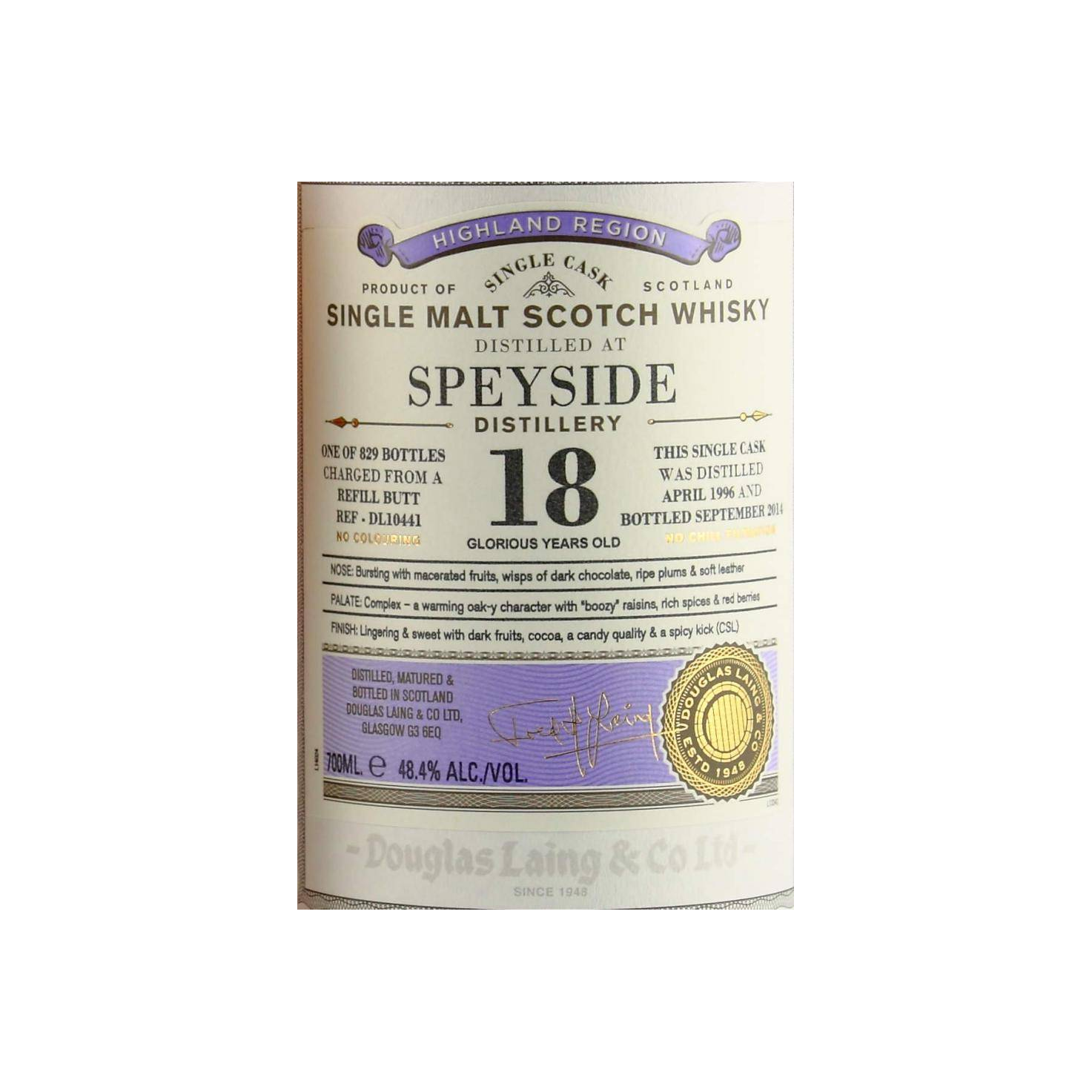 Spey Old Particular 1996 18 Years Single Malt Whisky 2