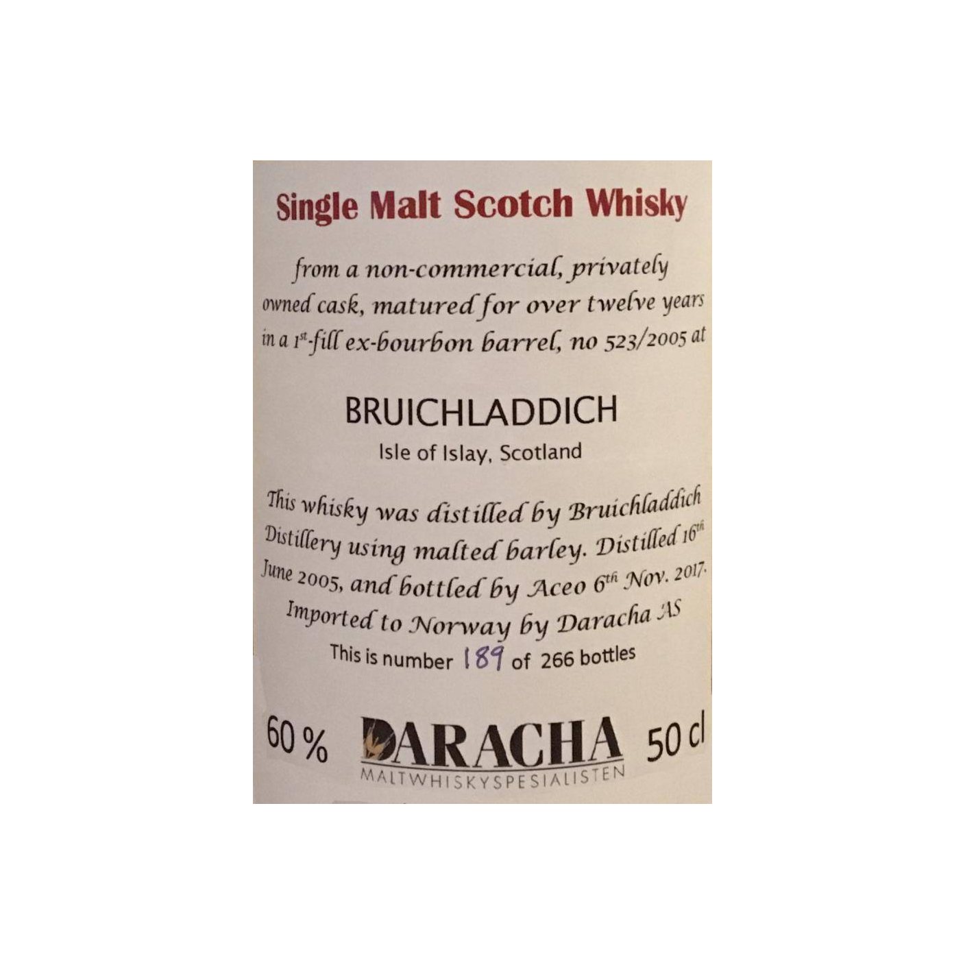 Bruichladdich 2005 12 Years Single Malt Whisky 2