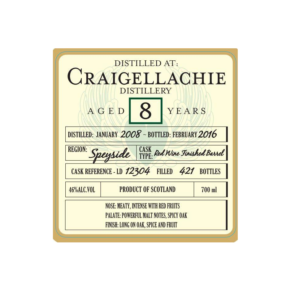 Craigellachie 2008 8 Years Single Malt Whisky